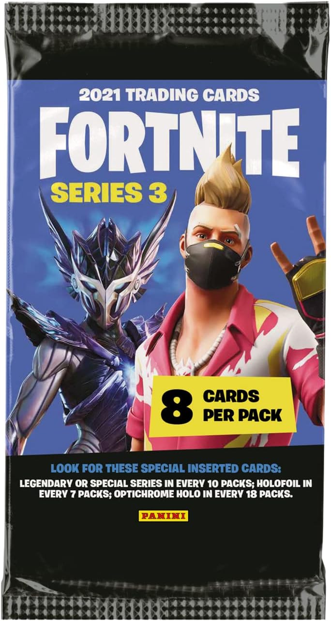 Panini Fortnite Series 3 Trading Cards - Hobby-Box mit 18 Flowpacks 18 Packungen, 18 Packungen