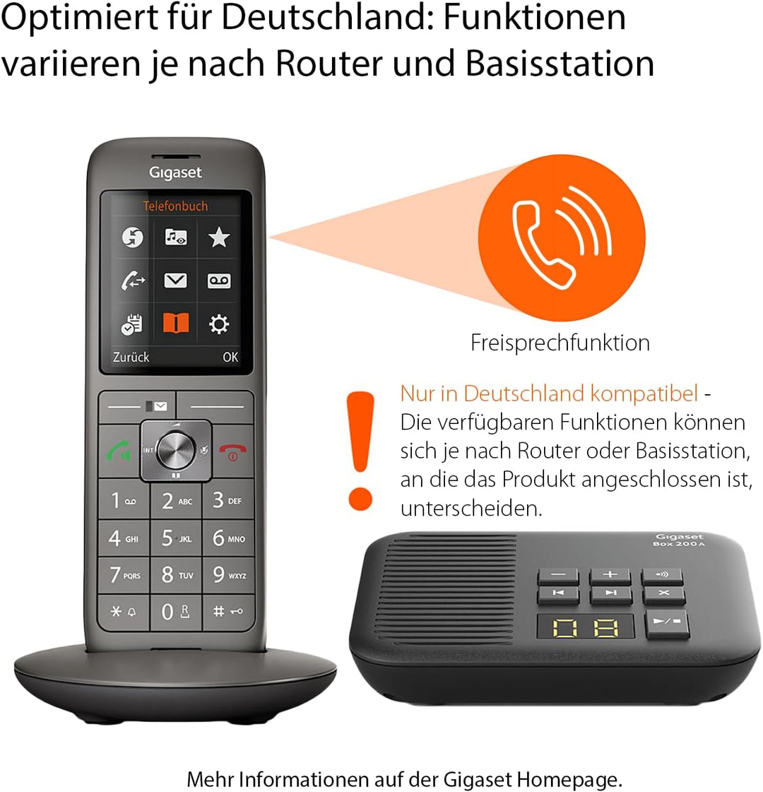 Gigaset CL660A - Schnurloses DECT-Telefon mit Anrufbeantworter und grossem TFT-Farbdisplay - moderne
