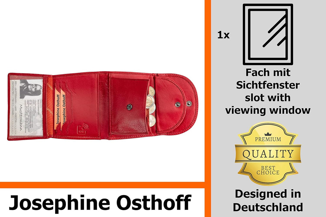 Josephine Osthoff Geldbörse Damen Leder Gross Portemonnaie KleinGeldbörse Herren Kreditkartenetui Mü