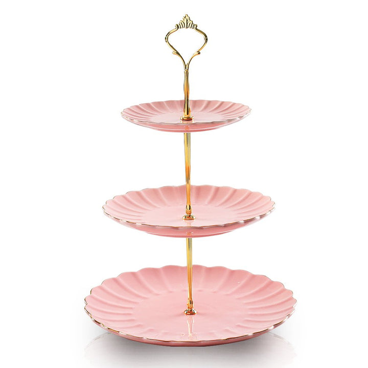 Sweejar Home 3-stöckiger Keramik-Kuchenständer, abgestufter Hochzeits-Dessert-Cupcake-Ständer für Te