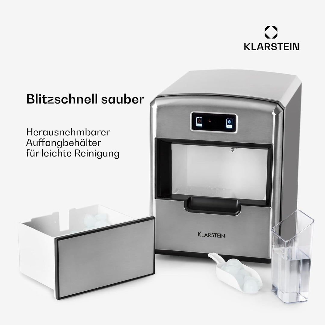 Klarstein Metropolitan - Eiswürfelbereiter, Eiswürfelmaschine, digitales Display, 12 kg Eiswürfel in