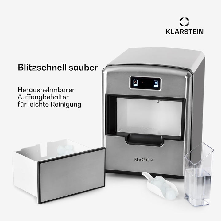 Klarstein Metropolitan - Eiswürfelbereiter, Eiswürfelmaschine, digitales Display, 12 kg Eiswürfel in