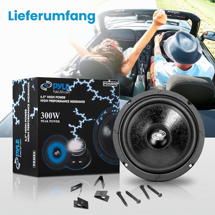 Pyle PDMR6 Auto-Audio-Lautsprecher, 16,5 cm, Mitteltöner, 300 Watt, hochleistungsfähige, versiegelte