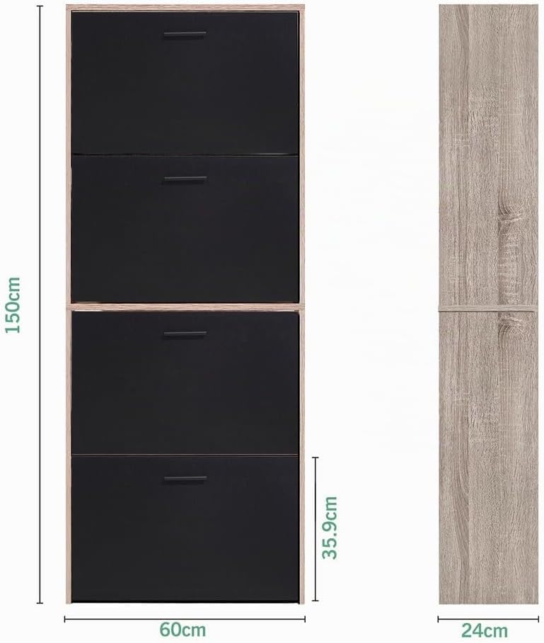 CASABEL Schuhschrank für 24 Paar – grosse Kapazität für den Eingangsbereich – L 60 x T 24 x H 150 cm