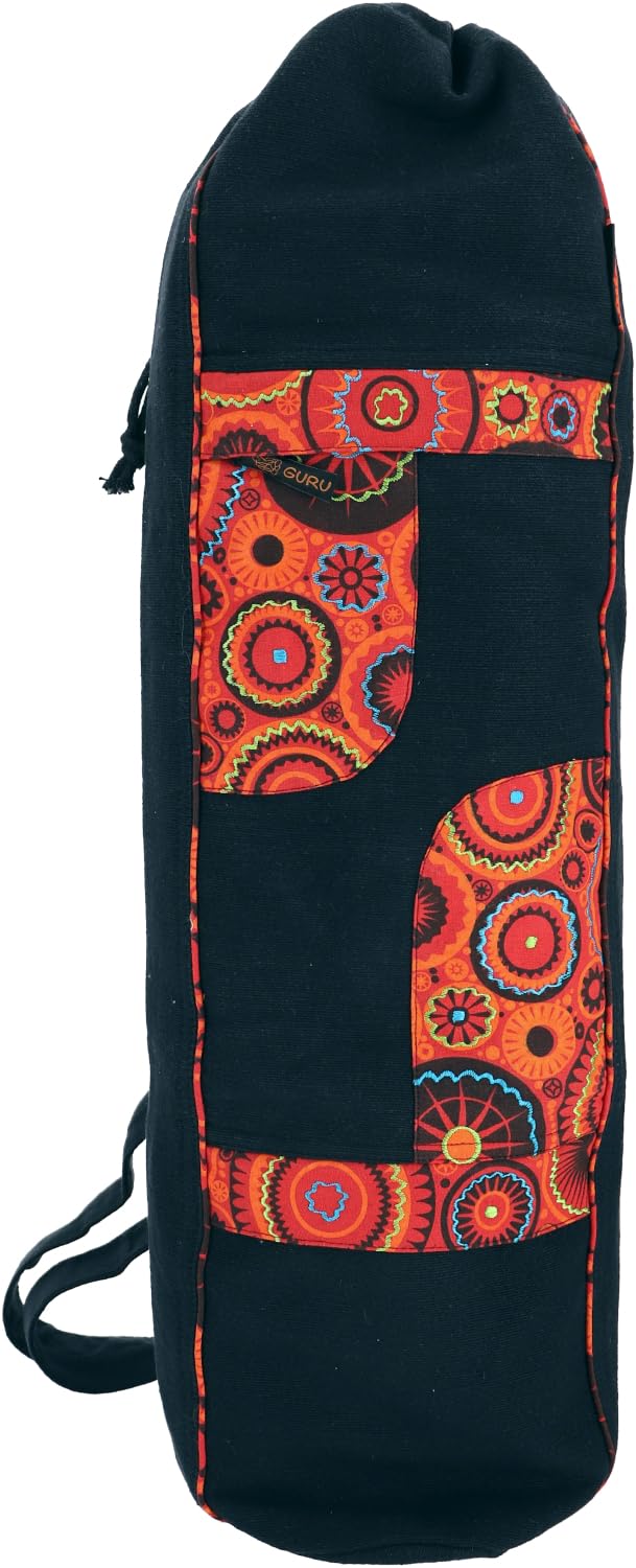 GURU SHOP Ethno-Yogamatten-Tasche, Unisex - Erwachsene, 70x15x15 cm Schwarz, Schwarz