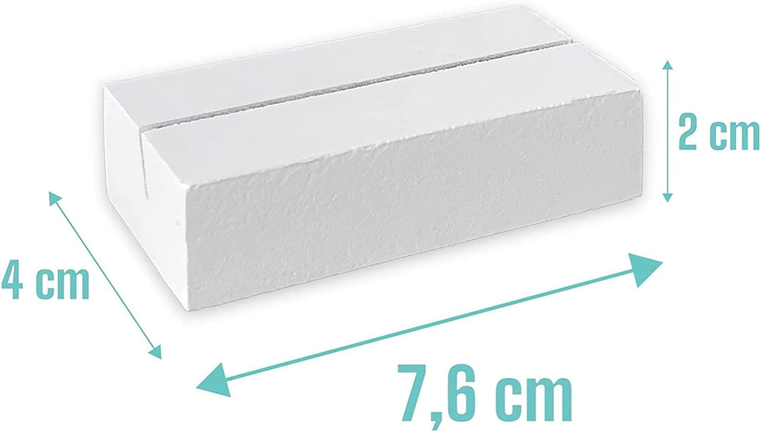 MIK funshopping Kartenhalter Tischkartenhalter Menükartenhalter aus Holz weiss - ideal für die Hochz