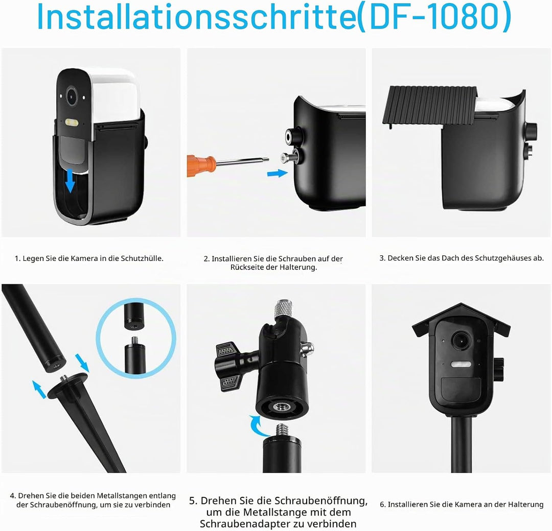 TIUIHU Spike Pole Mount Ground Stake mit Schutzhülle für eufyCam 2C eufyCam 2C Pro, Suitable for Sta