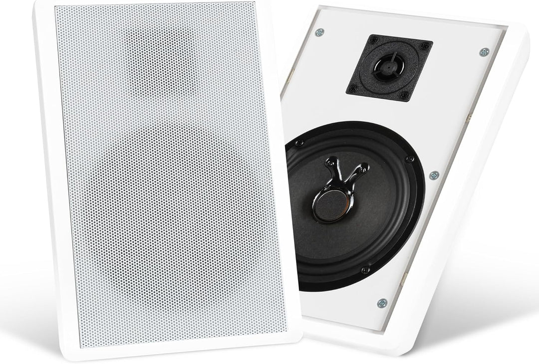 Pronomic FLS-540 WH Flatpanel Wandlautsprecher Boxen Paar (HiFi Flachlautsprecher, 2-Wege Box, 5,25"