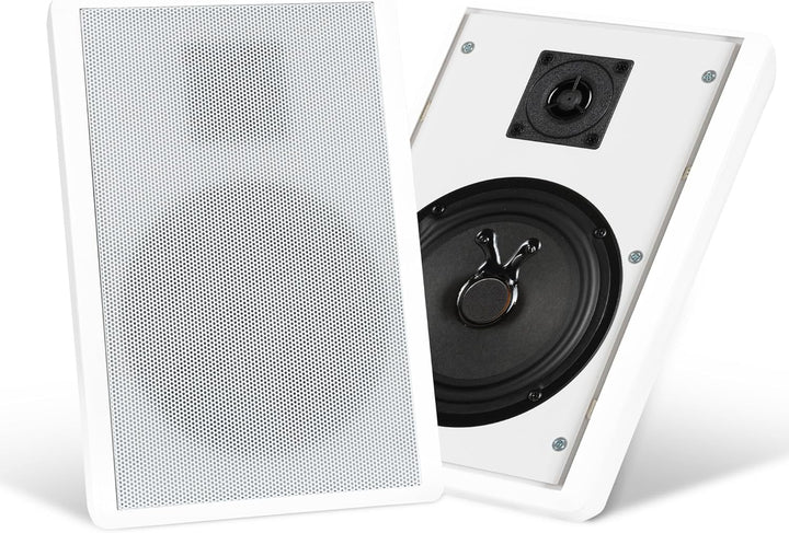 Pronomic FLS-540 WH Flatpanel Wandlautsprecher Boxen Paar (HiFi Flachlautsprecher, 2-Wege Box, 5,25"