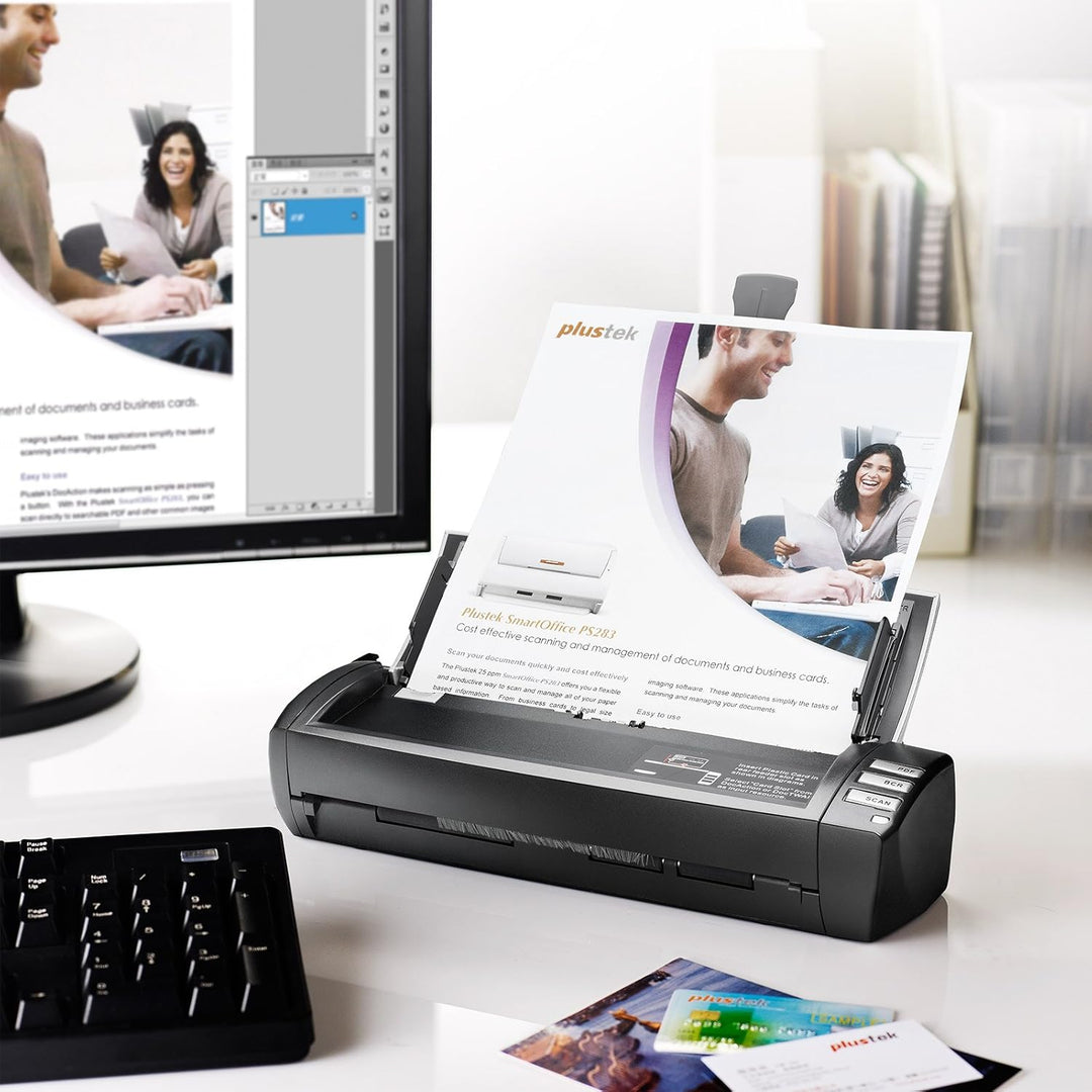 Plustek Mobile Scanner AD480 - kompakter Duplex-Scanner, Stromversorgung USB, A4, 20 ppm, Plastik Ka