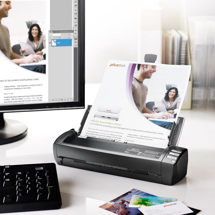 Plustek Mobile Scanner AD480 - kompakter Duplex-Scanner, Stromversorgung USB, A4, 20 ppm, Plastik Ka