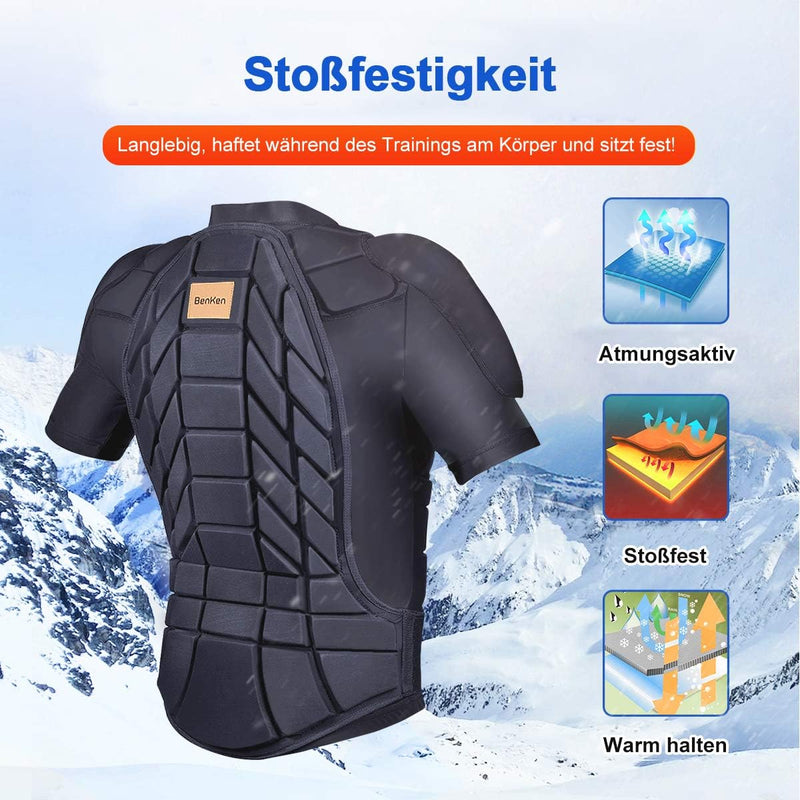 BenKen Skiing Body Short Protector Schutzausrüstung Pad mit Futter Motor Brust Schulter Rückenschutz