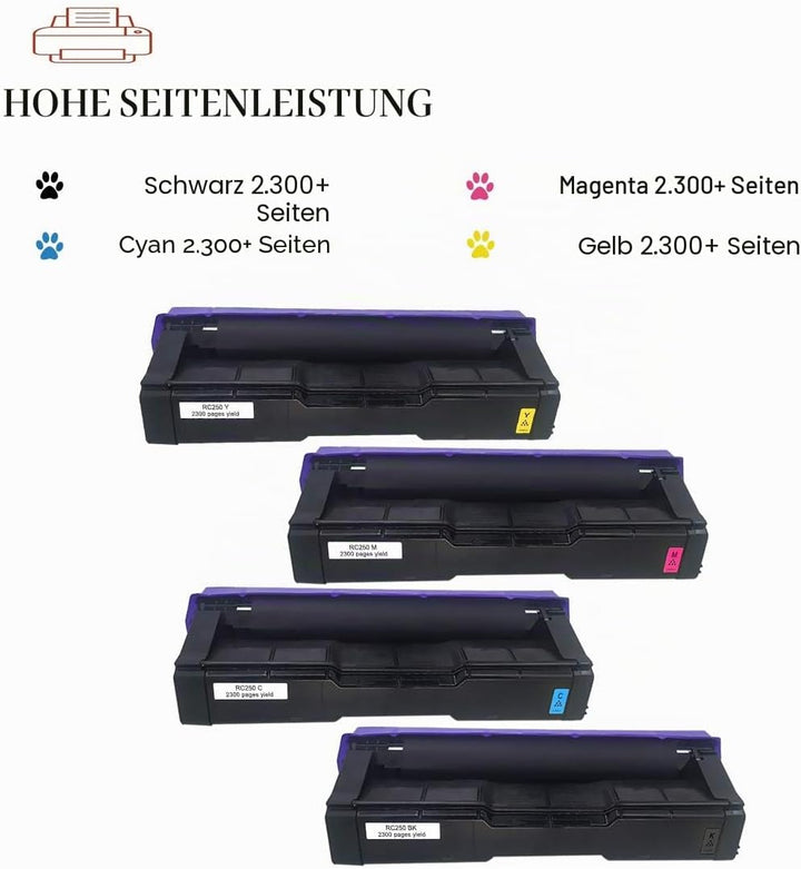 ASEKER Kompatibler Tonerkartusche für Ricoh SP C250 C250DN C250E C250SF C250SFw C261SFN C261SFNW C26