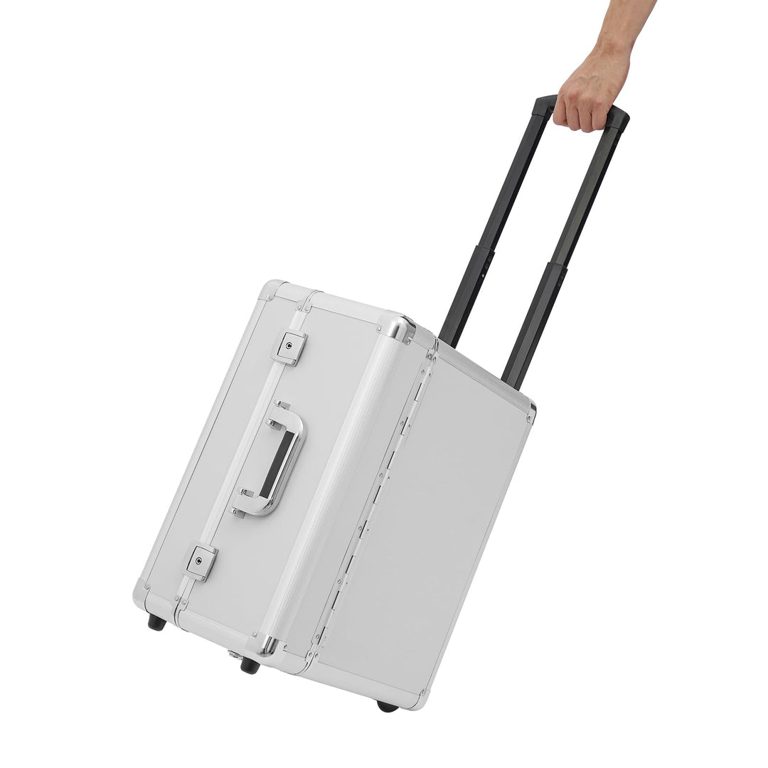 Pilotenkoffer mit Rollen,Rollbarer Aktenkoffer,Abschliessbarer Aktenkoffer,Rollkoffer mit Teleskopgr