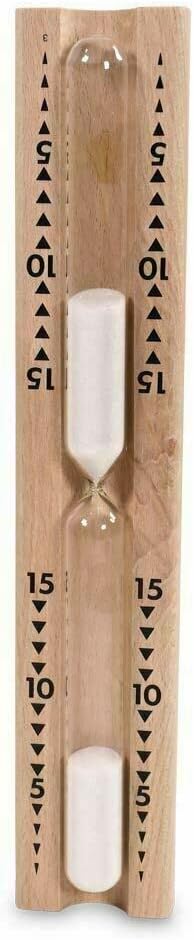 Sauna Sanduhr 15 Min. weiss Hochwertig aus massivem Buchenholz