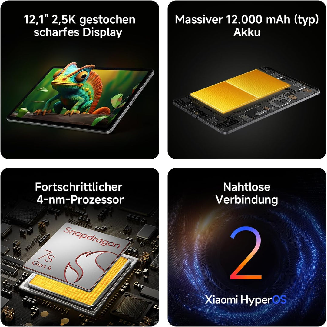 XIAOMI REDMI Pad 2 Pro, 6+128GB, 12,1" 2,5K 120Hz Display, Riesiger 12.000mAh (typ) Akku, 4nm Prozes