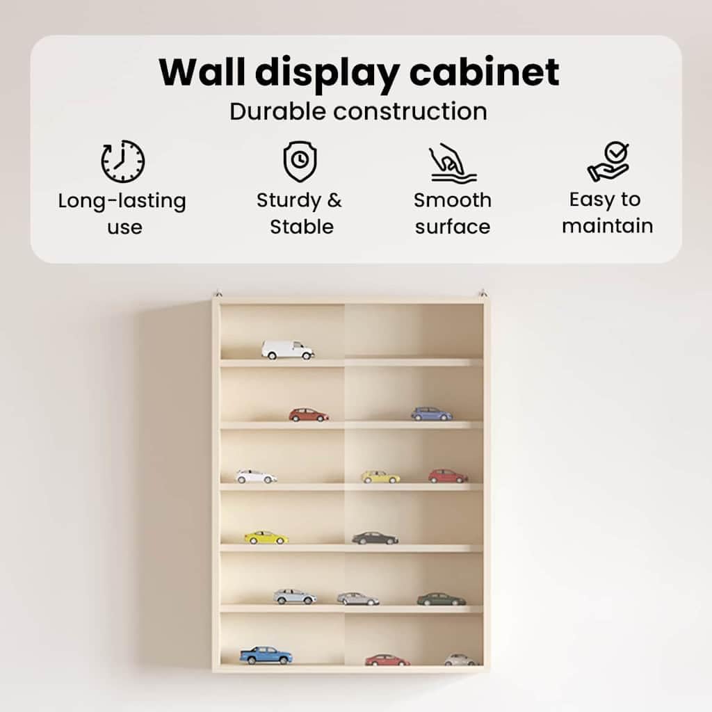 vidaXL Holz-Sammelvitrine mit Regal Braun 40 x 8,5 x 54 cm Sperrholz, Wohnzimmeraufbewahrung, Modern