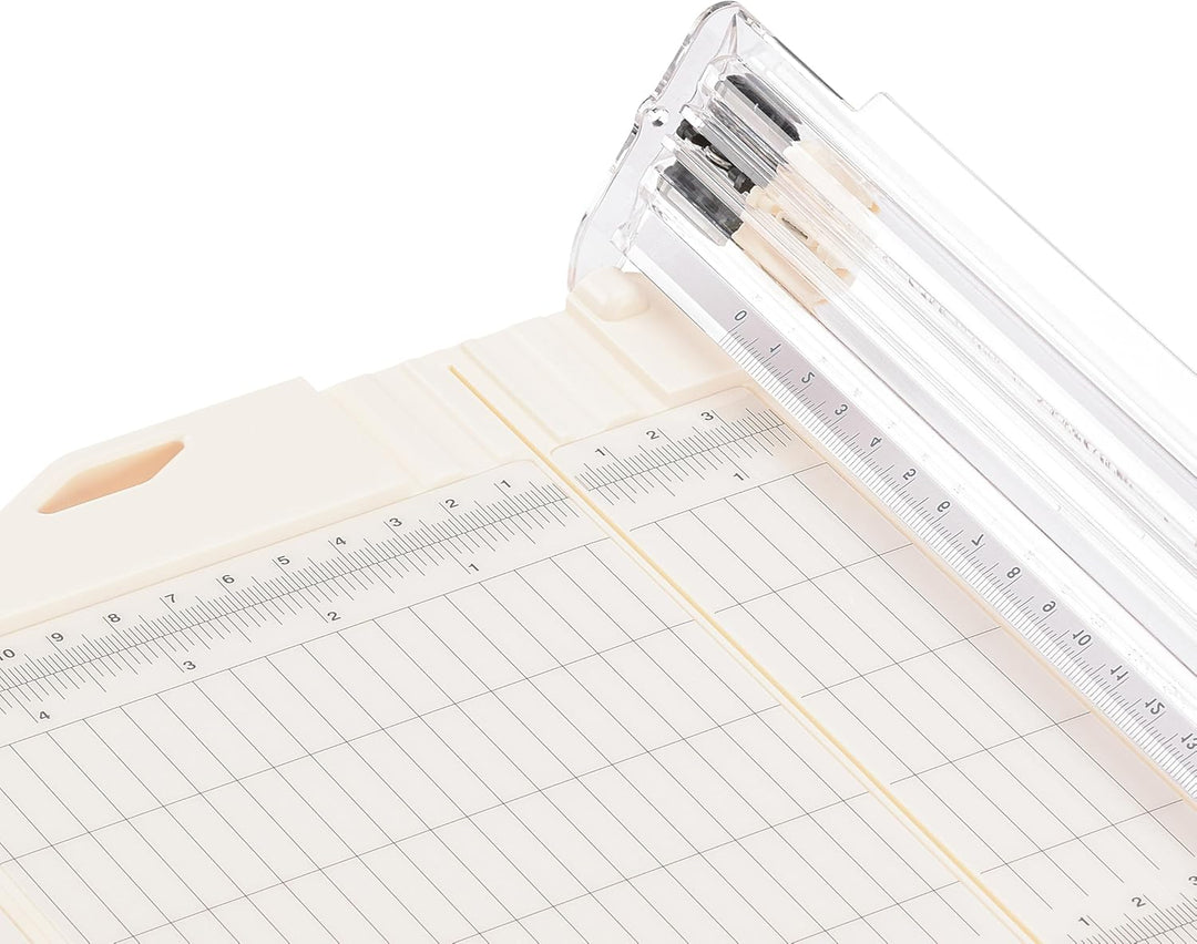 Vaessen Creative Papierschneider mit Falzbrett - Elfenbein - 15,2 x 30,5 cm - 2-in-1 Schneidemaschin