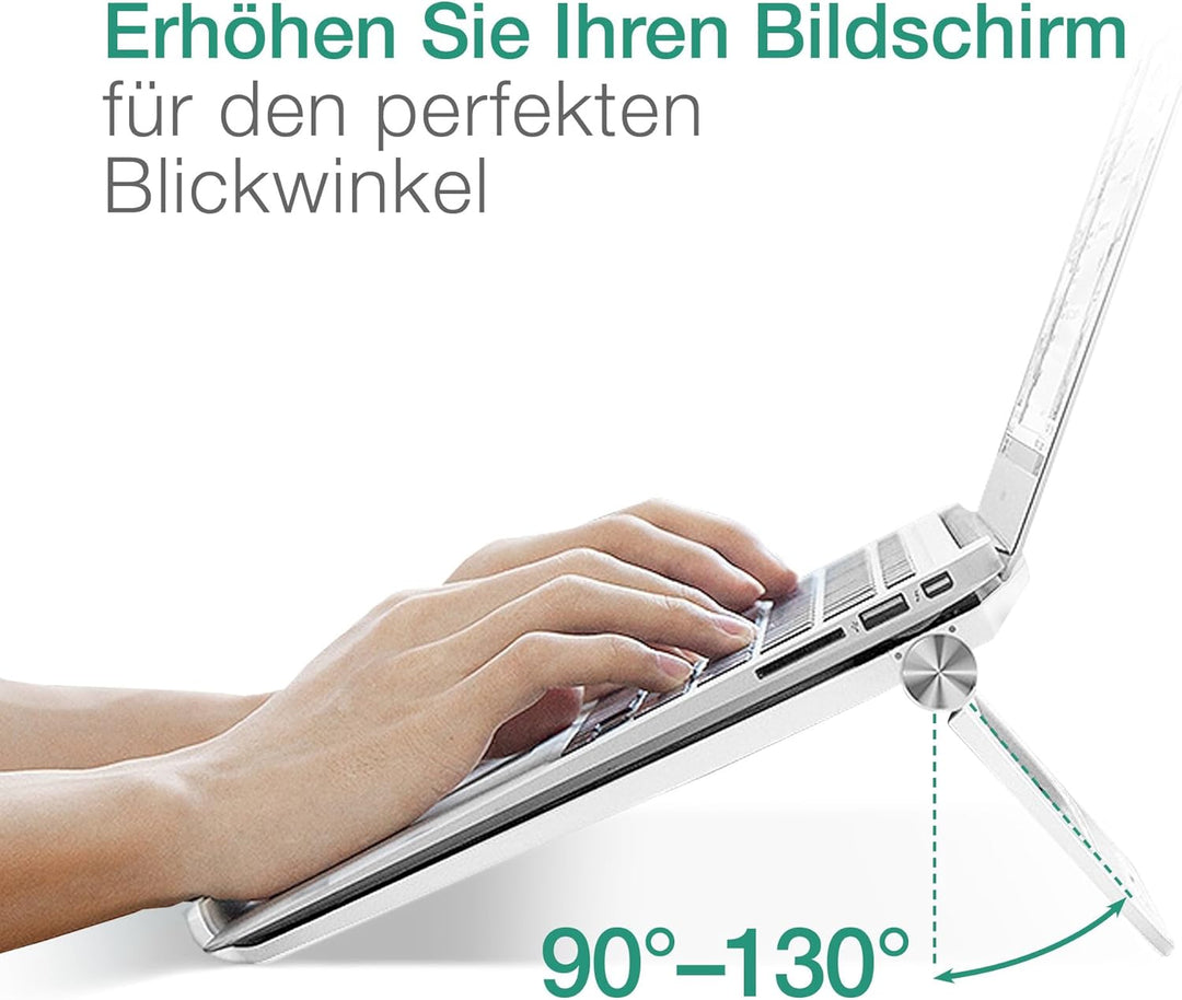CELLONIC Laptopständer – Verstellbarer tragbarer Notebookhalter für Laptops/Tablets bis 17" – Rutsch