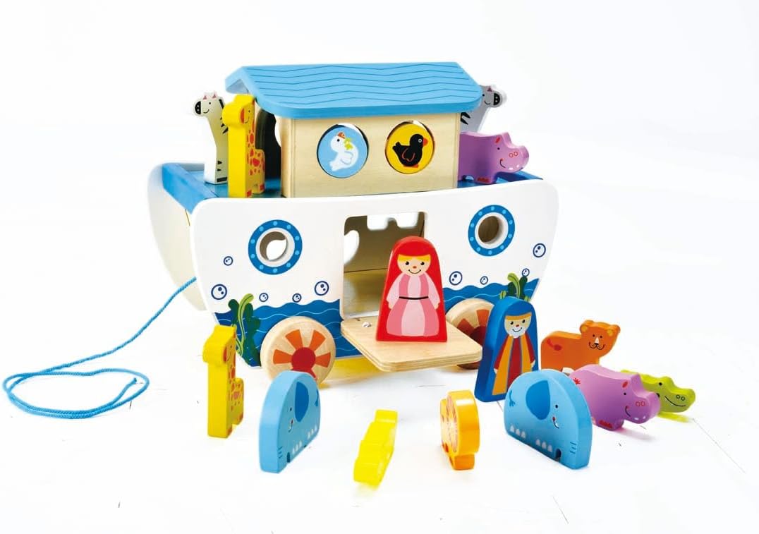 Hape E8049 - Nachzieh-Arche, Holzspielzeug