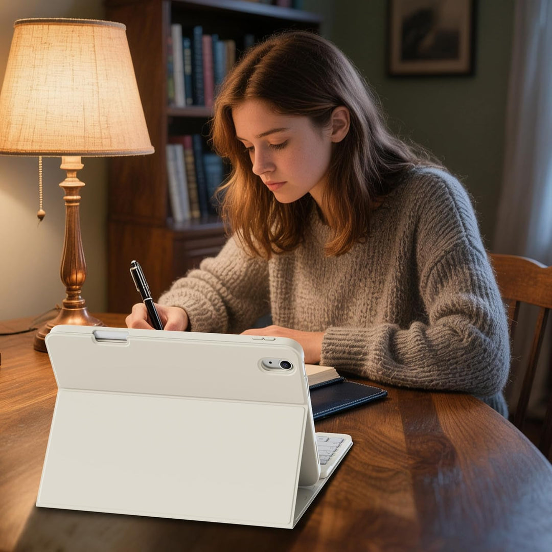 Hülle mit Tastatur für iPad A16 11 Generation2025/10 Generation 2022, (11/10.9 Zoll), 7-farbige Magn