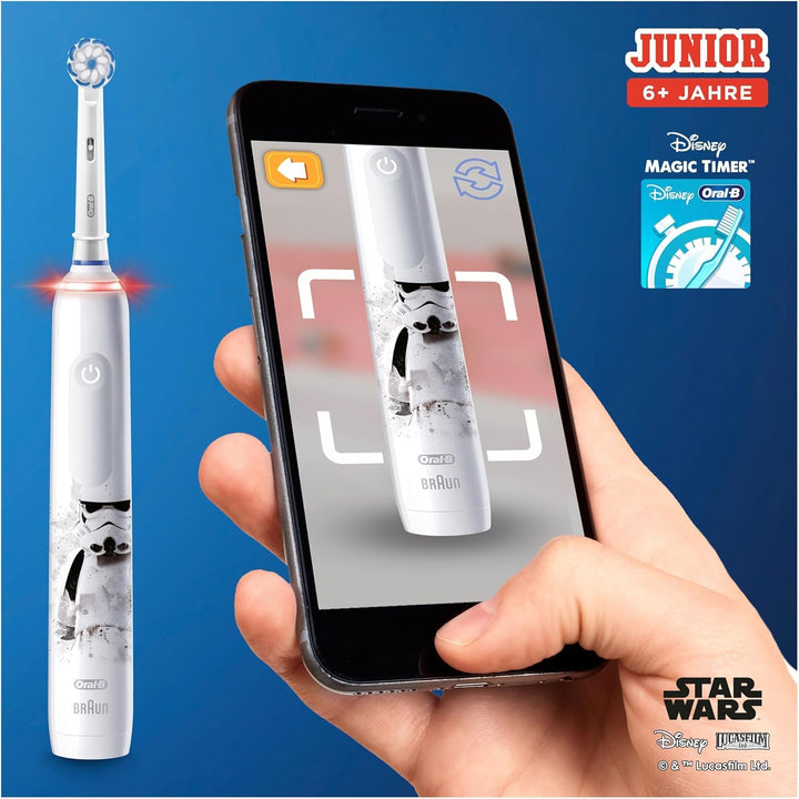 Oral-B Junior Star Wars Elektrische Zahnbürste/Electric Toothbrush für Kinder ab 6 Jahren, 2 Aufstec