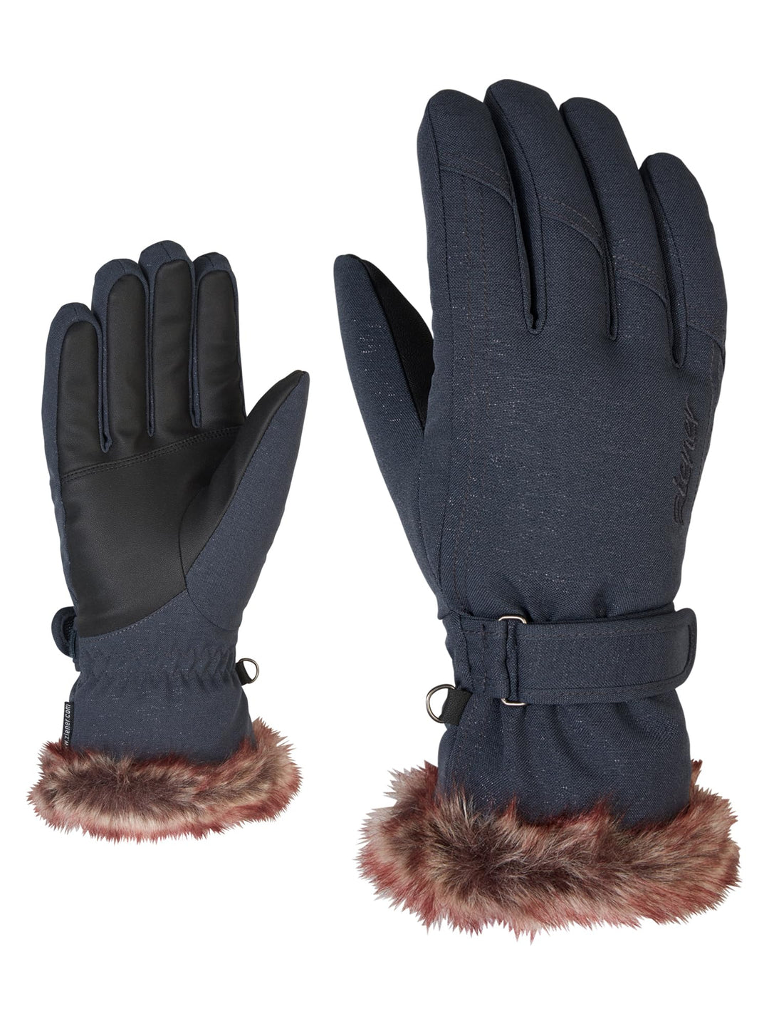 Ziener Damen Ski-Handschuhe/Wintersport, Warm, Atmungsaktiv Kim, 801117 7.5 gray ink spark, 7.5 gray