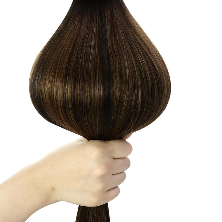 Ugeat Remy Echthaar Extensions Clip in 40cm Clip in Extensions Echthaar Dick 120 Gramm 7 Stücke Bala
