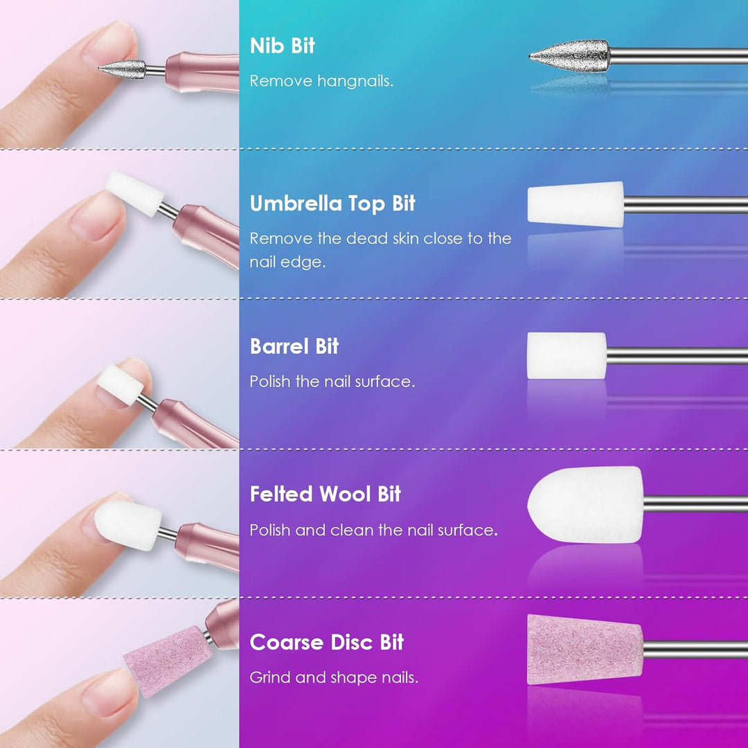 26Stück Nagelfräser Bits Set, 3/32'' professionelle Keramik-Nagelfräser Aufsätze für Nagelbohrer, Di