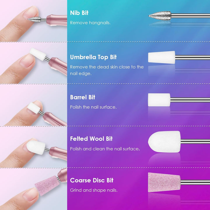 26Stück Nagelfräser Bits Set, 3/32'' professionelle Keramik-Nagelfräser Aufsätze für Nagelbohrer, Di