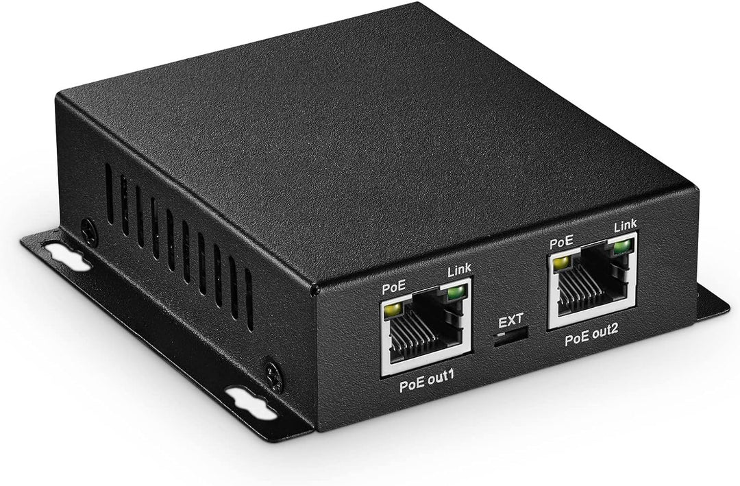 MokerLink 3-Ports Gigabit PoE Passthrough Switch, IEEE 802.3af/at PoE Repeater, 100/1000Mbps, 1 PoE