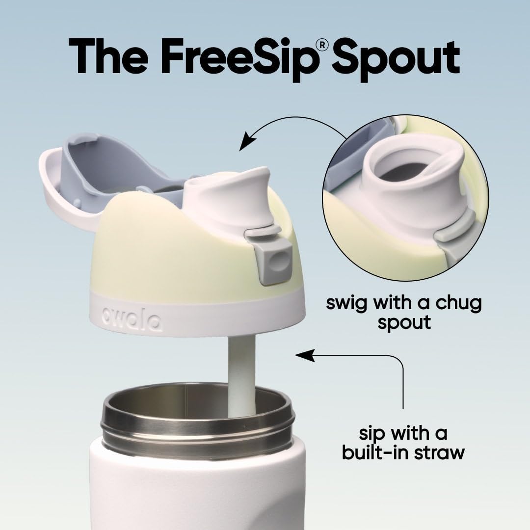 Owala FreeSip Isolierte Edelstahl Trinkflasche mit Strohhalm, 710 ml – BPA-frei, optimal für Sport,