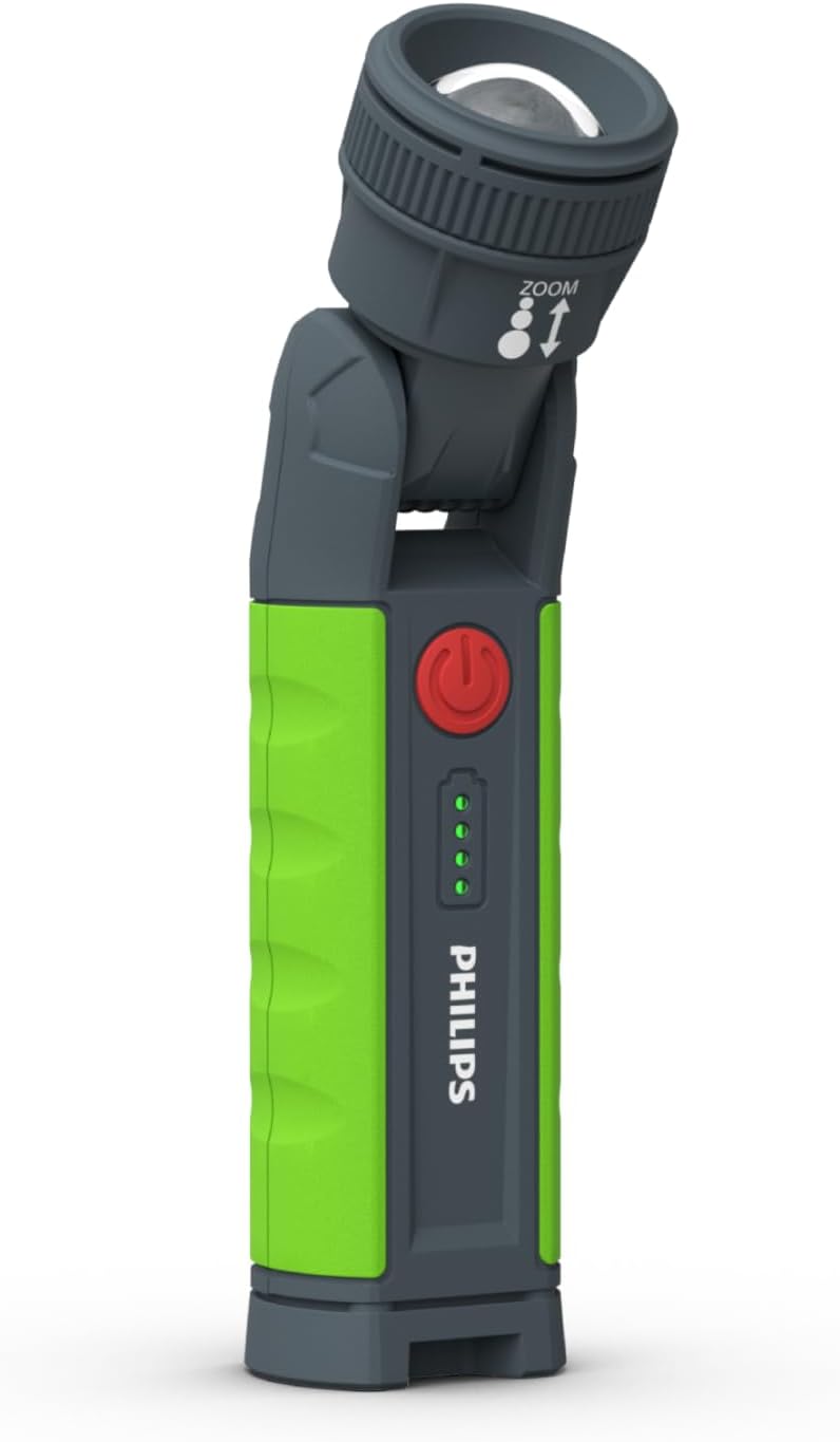 Philips Xperion 3000 Zoom LED-Arbeitsleuchte, robuste wiederaufladbare Werkstattlampe mit Zoomfunkti