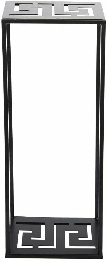 HowHomely Blumenständer Metall 60 x 24 cm - Blumenhocker mit Geometrischem Design - Schwarz Pflanzen