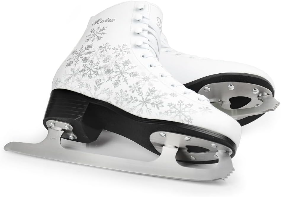 MADIVO SMJ Revina Damen Schlittschuhe Eiskunstlauf Eislaufschuhe Klassische Eislauf Weiss | Grössen: