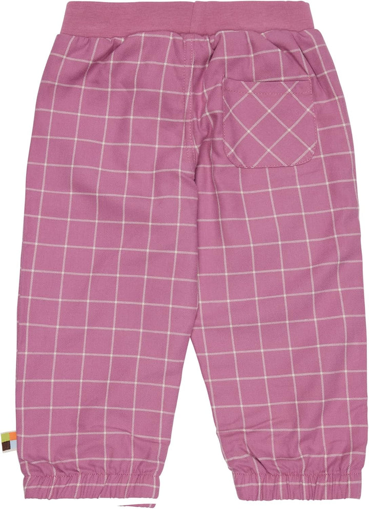 loud + proud Mädchen Karo, GOTS Zertifiziert Hose 62-68 Grape, 62-68 Grape