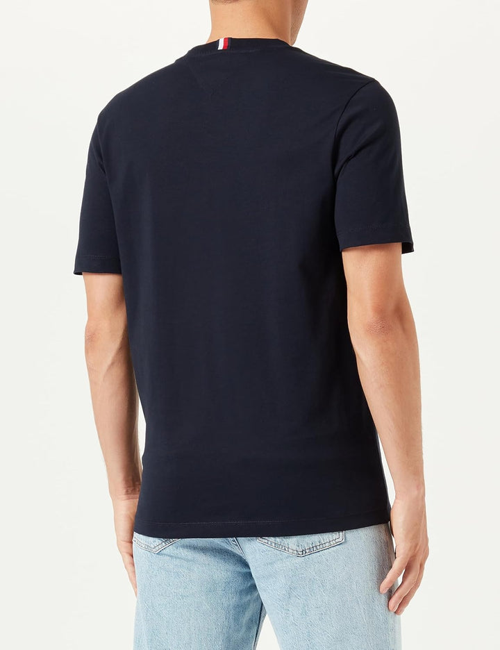Tommy Hilfiger Herren T-Shirt Kurzarm New York Flag Rundhalsausschnitt M Blau (Desert Sky), M Blau (