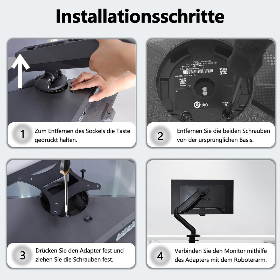 VESA-Adapter XG27AQDMG kompatibel mit ASUS ROG 27", 32" und 34" Monitoren (geeignet für XG27AQDMG, P