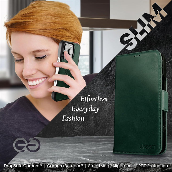 Dreem Fibonacci iPhone 15 Pro Max Brieftaschen-Etui / 2-in-1 stossfestes Etui und abnehmbares Folio