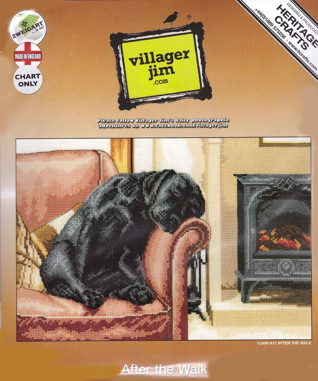 Heritage Kreuzstich Set Aida "Nach dem Spaziergang", Zählmuster, VJAW1417-A, 32x22cm