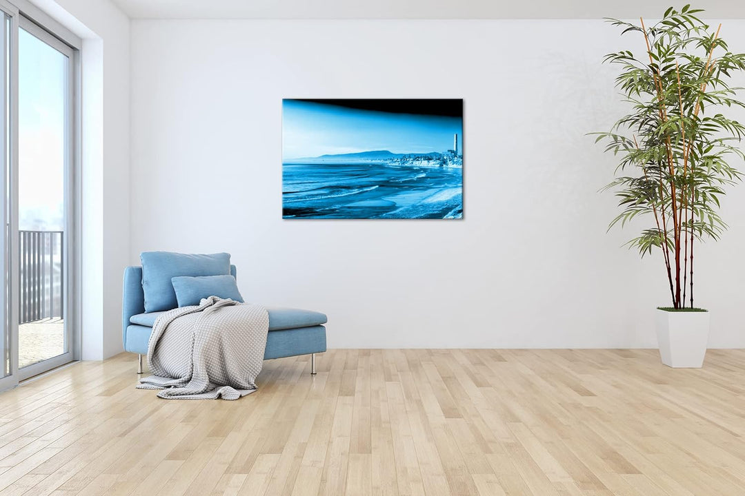 deyoli zauberhafte Küste von Kalifornien Format: 80x60 Effekt: Monocrome Blau als Leinwand, Motiv fe