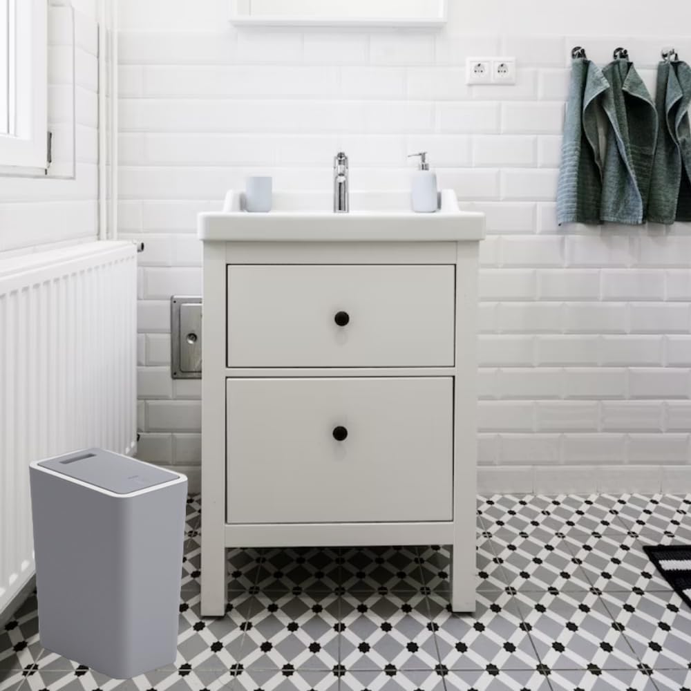 Sightday Mülleimer Bad,9L Mülleimer Küche,Schmaler Mülleimer Mit Deckel Mülleimer Geruchsdicht Pop-U