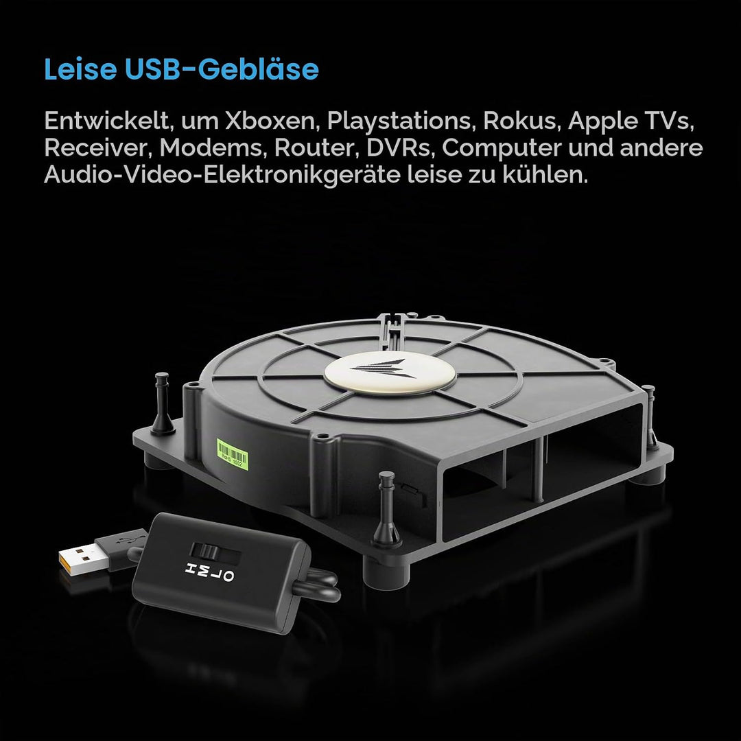 AC Infinity MULTIFAN S2, Leiser 120mm USB Gebläse Ventilator mit Geschwindigkeitsregler, für Receive