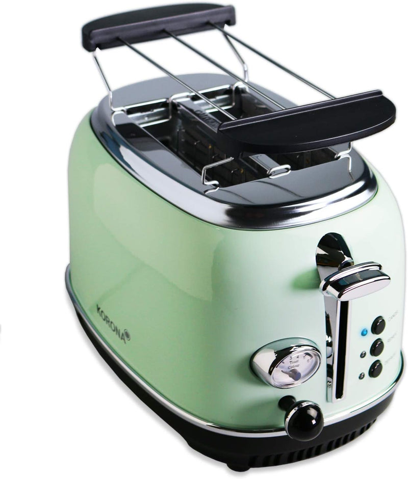 Korona 21665 Toaster | 2 Scheiben | Mint | Röstgrad-Anzeige | Auftauen | Rösten | Aufwärmen | 810 Wa