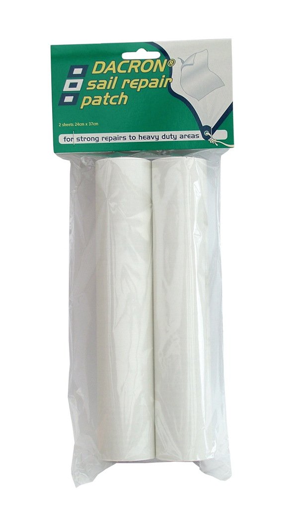 Admiral Tapes, Klebebänder Segelreparaturflicken Dacron selbstklebend, 2 Stück, Weiss, 56101