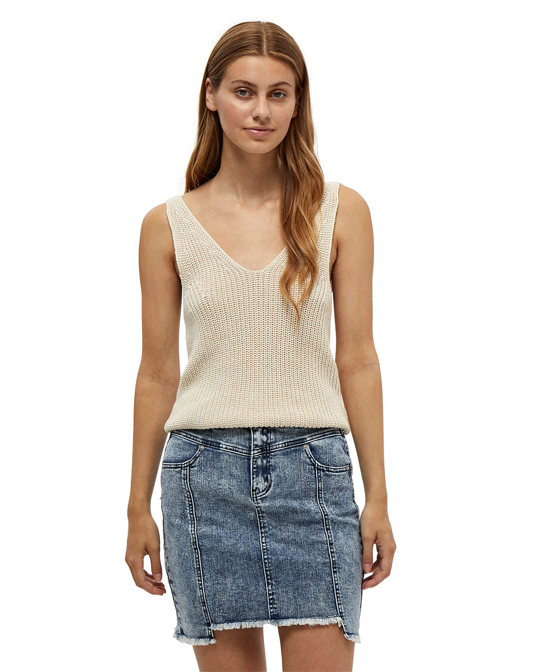 Desires Damen Jalisa Strickunterhemd M 0011 Gardenia, M 0011 Gardenia