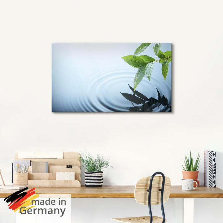 ARTland Glasbilder Wandbild Glas Bild einteilig 30x60 cm Hochformat Natur See Pflanzen Wasser Baum B