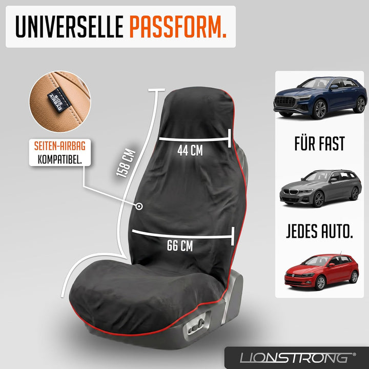 LIONSTRONG® Autositzschoner Vordersitz universell kompatibel [WASSERDICHT] - Autositzbezüge Vordersi