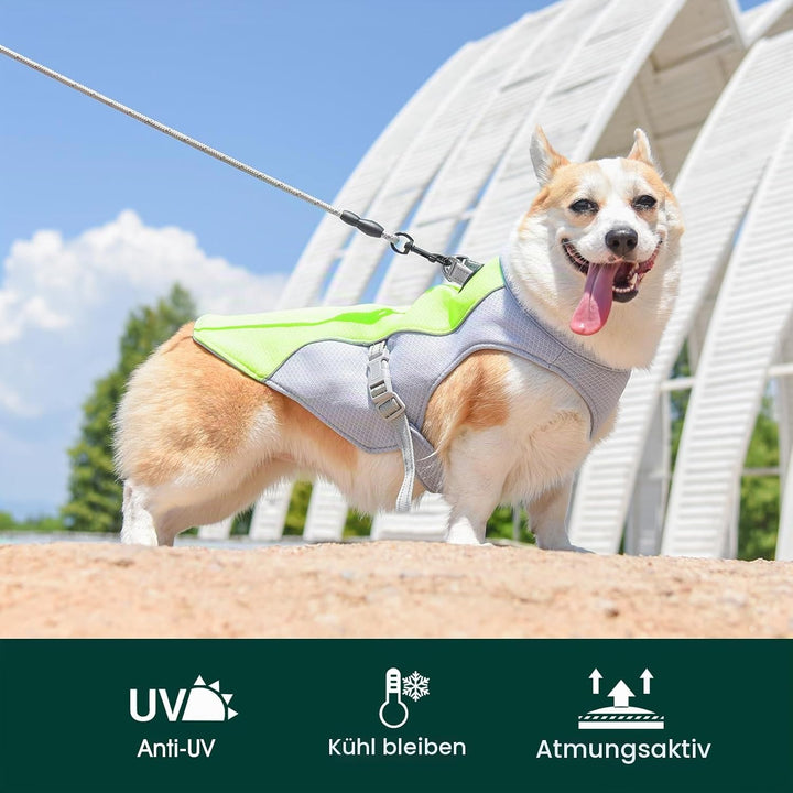 Kuoser Kühlweste für Hunde, Hundekühlungsmantel für heisse Sommertage, Atmungsaktive &amp; Reflektierend