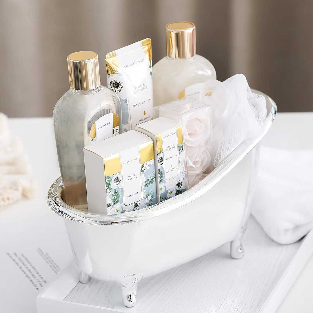 Geburtstagsgeschenke für Frauen-Spa Luxetique Spa-Geschenk-Set, 8pcs Jasmin Badeset mit ätherischem